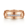 Everett - 14K Rose Gold Diamond Men's Wedding Ring in Satin Finish - 0.25 ct