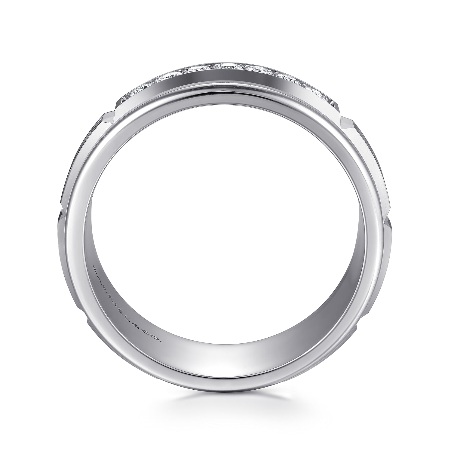 Everett - 14K White Gold Diamond Men's Band in Satin Finish - 0.23 ct - Shot 2