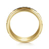 Everett - 14K Yellow Gold Black Diamond Men's Wedding Ring in Satin Finish - 0.24 ct