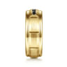 Everett - 14K Yellow Gold Black Diamond Men's Wedding Ring in Satin Finish - 0.24 ct