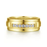 Everett - 14K Yellow Gold Diamond Men's Wedding Ring in Satin Finish - 0.25 ct