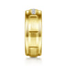 Everett - 14K Yellow Gold Diamond Men's Wedding Ring in Satin Finish - 0.25 ct