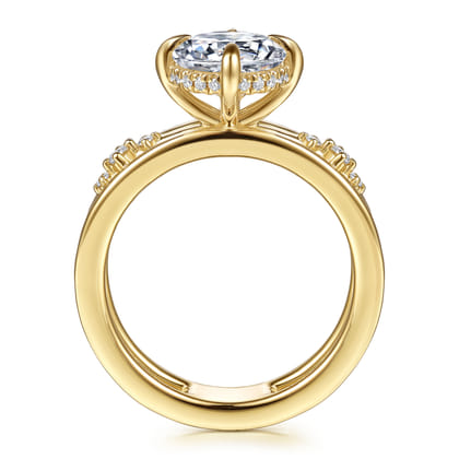 Everlasting - 14K Yellow Gold Compass Prong Round Diamond Engagement Ring