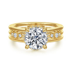 Everlasting - 14K Yellow Gold Round Diamond Engagement Ring
