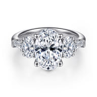 Evie - 14K White Gold Oval Five Stone Diamond Engagement Ring