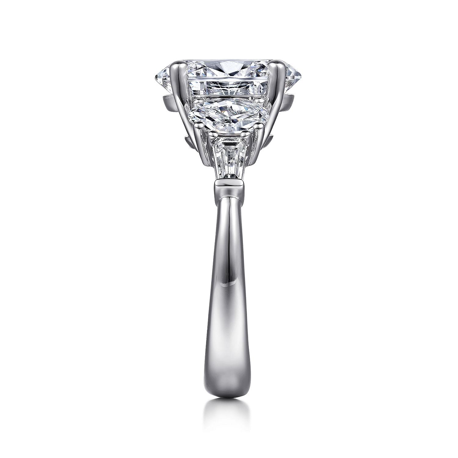 Evie - 18K White Gold Oval Five Stone Diamond Engagement Ring