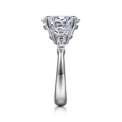 Evie - 18K White Gold Oval Five Stone Diamond Engagement Ring