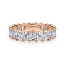 Eternity Band Wedding Ring in 14k Rose Gold with Emerald Cut Natural Diamond at Gabriel & Co.