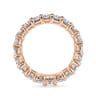 Eternity Band Wedding Ring in 14k Rose Gold with Emerald Cut Natural Diamond at Gabriel & Co.