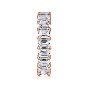Evora - 14K Rose Gold Shared Prong Emerald Cut Diamond Eternity Band
