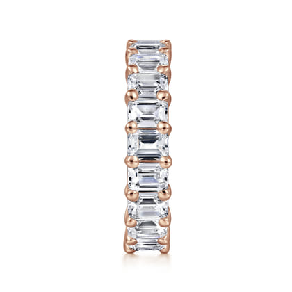 Evora - 14K Rose Gold Shared Prong Emerald Cut Diamond Eternity Band