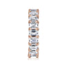Eternity Band Wedding Ring in 14k Rose Gold with Emerald Cut Natural Diamond at Gabriel & Co.