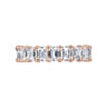 Eternity Band Wedding Ring in 14k Rose Gold with Emerald Cut Natural Diamond at Gabriel & Co.
