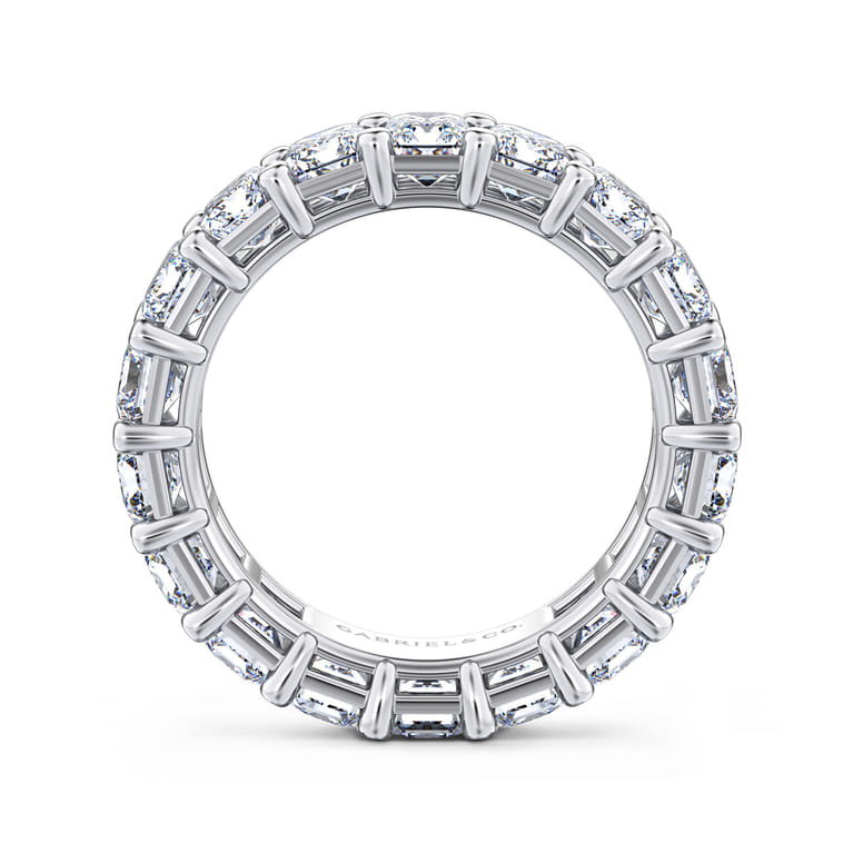 Eternity Band Wedding Ring in 14k White Gold with Emerald Cut Natural Diamond at Gabriel & Co. - Shot 2