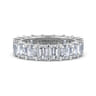 Eternity Band Wedding Ring in 14k White Gold with Emerald Cut Natural Diamond at Gabriel & Co.