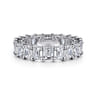 Eternity Band Wedding Ring in 14k White Gold with Emerald Cut Natural Diamond at Gabriel & Co.
