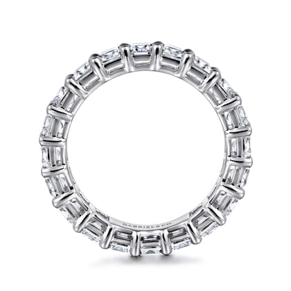 Evora - 14K White Gold Shared Prong Emerald Cut Diamond Eternity Band