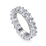 Eternity Band Wedding Ring in 14k White Gold with Emerald Cut Natural Diamond at Gabriel & Co.