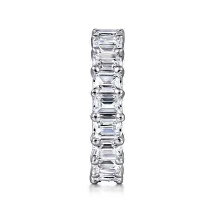 Evora - 14K White Gold Shared Prong Emerald Cut Diamond Eternity Band