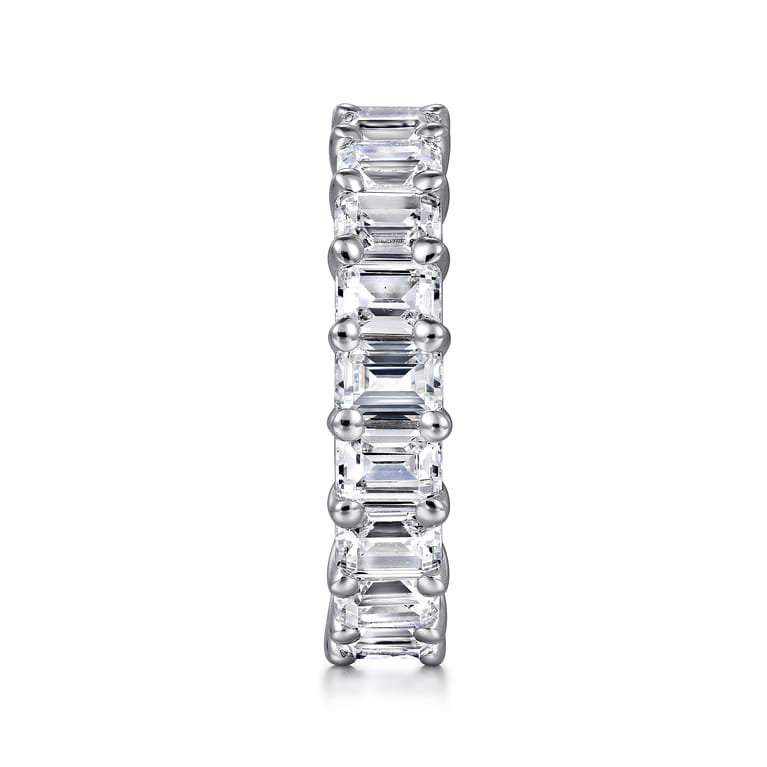 Eternity Band Wedding Ring in 14k White Gold with Emerald Cut Natural Diamond at Gabriel & Co. - Shot 4