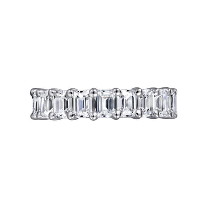 Evora - 14K White Gold Shared Prong Emerald Cut Diamond Eternity Band