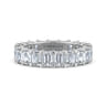 Eternity Band Wedding Ring in 14k White Gold with Emerald Cut Natural Diamond at Gabriel & Co.