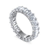 Eternity Band Wedding Ring in 14k White Gold with Emerald Cut Natural Diamond at Gabriel & Co.