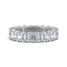 Eternity Band Wedding Ring in 14k White Gold with Emerald Cut Natural Diamond at Gabriel & Co.