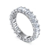Eternity Band Wedding Ring in 14k White Gold with Emerald Cut Natural Diamond at Gabriel & Co.
