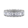 Eternity Band Wedding Ring in 14k White Gold with Emerald Cut Natural Diamond at Gabriel & Co.