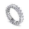 Eternity Band Wedding Ring in 14k White Gold with Emerald Cut Natural Diamond at Gabriel & Co.