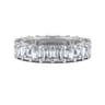 Eternity Band Wedding Ring in 14k White Gold with Emerald Cut Natural Diamond at Gabriel & Co.