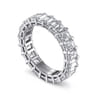 Eternity Band Wedding Ring in 14k White Gold with Emerald Cut Natural Diamond at Gabriel & Co.