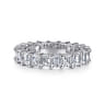 Eternity Band Wedding Ring in 14k White Gold with Emerald Cut Natural Diamond at Gabriel & Co.