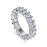 Eternity Band Wedding Ring in 14k White Gold with Emerald Cut Natural Diamond at Gabriel & Co.