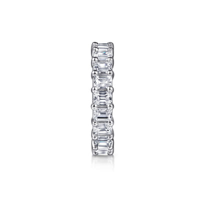 Evora - 14K White Gold Shared Prong Emerald Cut Diamond Eternity Band