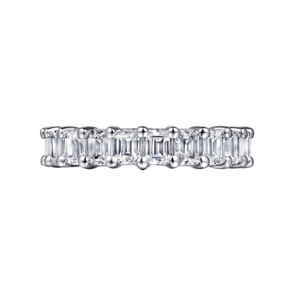 Evora - 14K White Gold Shared Prong Emerald Cut Diamond Eternity Band