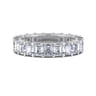 Eternity Band Wedding Ring in 14k White Gold with Emerald Cut Natural Diamond at Gabriel & Co.
