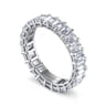 Eternity Band Wedding Ring in 14k White Gold with Emerald Cut Natural Diamond at Gabriel & Co.
