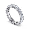 Eternity Band Wedding Ring in 14k White Gold with Emerald Cut Natural Diamond at Gabriel & Co.