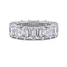 Eternity Band Wedding Ring in 14k White Gold with Emerald Cut Natural Diamond at Gabriel & Co.