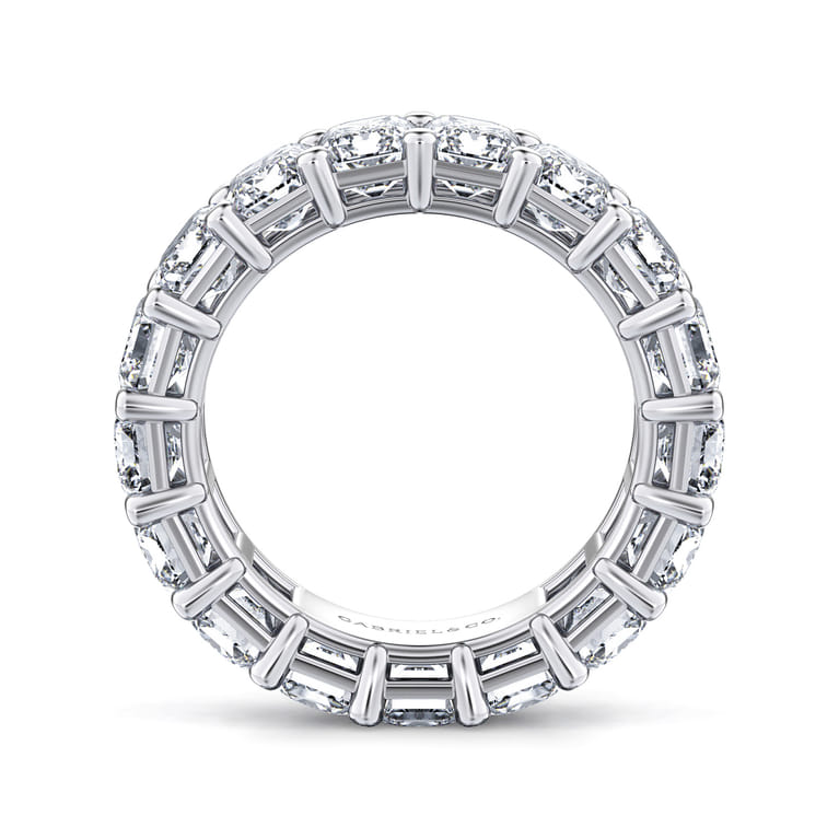 Eternity Band Wedding Ring in 14k White Gold with Emerald Cut Natural Diamond at Gabriel & Co. - Shot 2