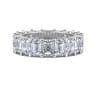 Eternity Band Wedding Ring in 14k White Gold with Emerald Cut Natural Diamond at Gabriel & Co.