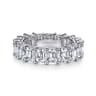 Eternity Band Wedding Ring in 14k White Gold with Emerald Cut Natural Diamond at Gabriel & Co.