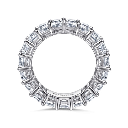 Evora - 14K White Gold Shared Prong Emerald Cut Diamond Eternity Band