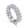 Eternity Band Wedding Ring in 14k White Gold with Emerald Cut Natural Diamond at Gabriel & Co.