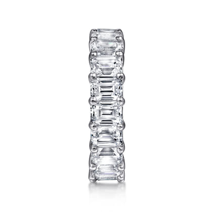 Evora - 14K White Gold Shared Prong Emerald Cut Diamond Eternity Band
