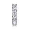 Eternity Band Wedding Ring in 14k White Gold with Emerald Cut Natural Diamond at Gabriel & Co.