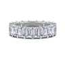 Eternity Band Wedding Ring in 14k White Gold with Emerald Cut Natural Diamond at Gabriel & Co.