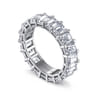 Eternity Band Wedding Ring in 14k White Gold with Emerald Cut Natural Diamond at Gabriel & Co.